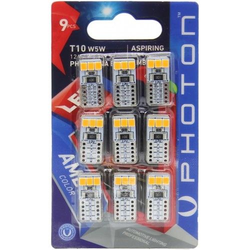 T10 W5W 12V 10SMD LED AMBER (9'LU BLISTER)