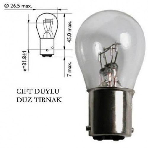 1176 21/5W STOP/SİNYAL AMPULÜ MİNİMUM ( 10 ADET FİYATIDIR ) İNWELLS