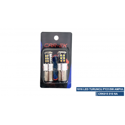 1016 LED TURUNCU PY21/5W AMPUL TAKIM ( 2 ADET FİYATIDIR ) CAR-EK